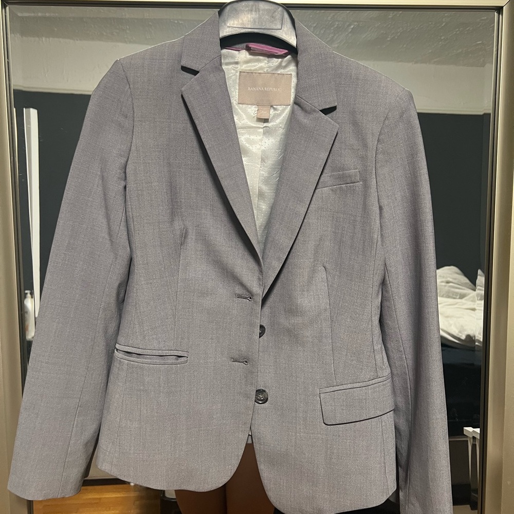 2 for 1 banana republic blazer black grey petite